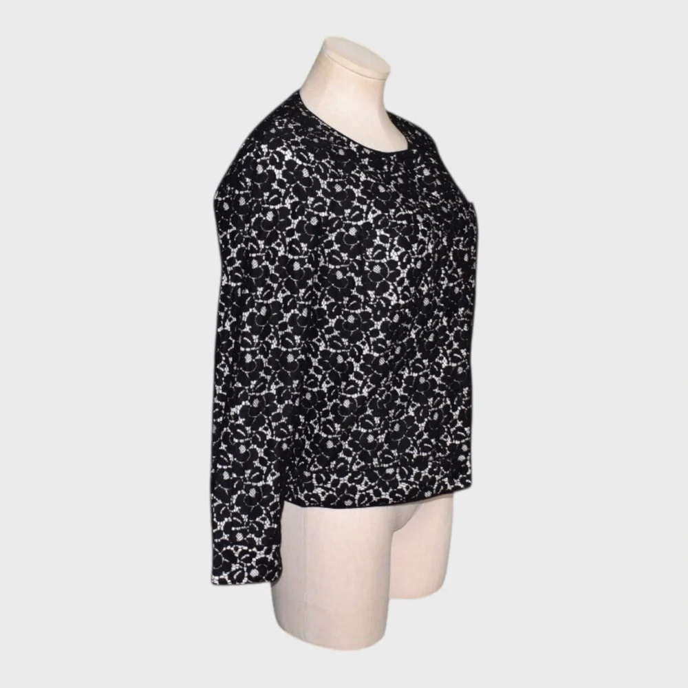 Talbots Lace Overlay Long Sleeve Blouse Jacket‎ - Picture 2 of 5